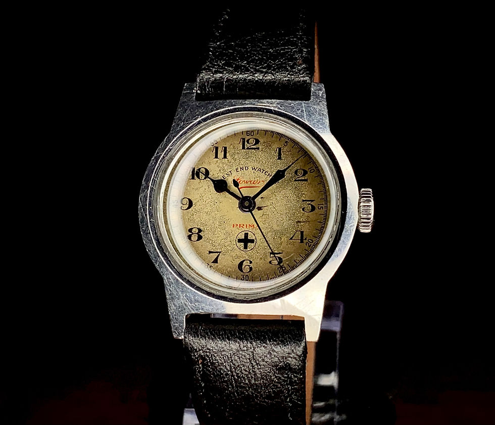 Thumbnail: 1940s West End Watch Co Sowar Prima Civil Service India, sweep seconds, Incabloc