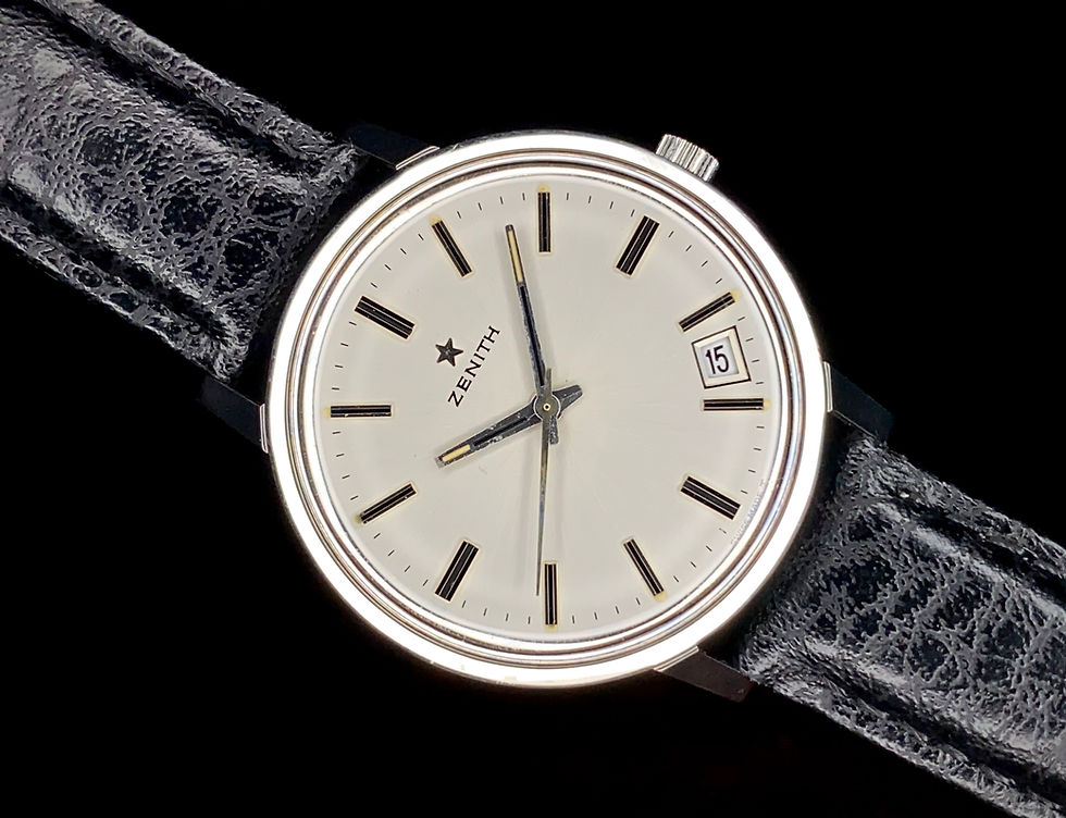 Thumbnail: 1960s Zenith 36mm Steel watch Date Ref 1209-4 SP Spillman case cal 2562c boxed