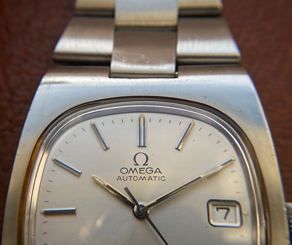Thumbnail: 1973 Omega Geneve Automatic Date watch ref 166.0191 Silver TV dial cal 1012