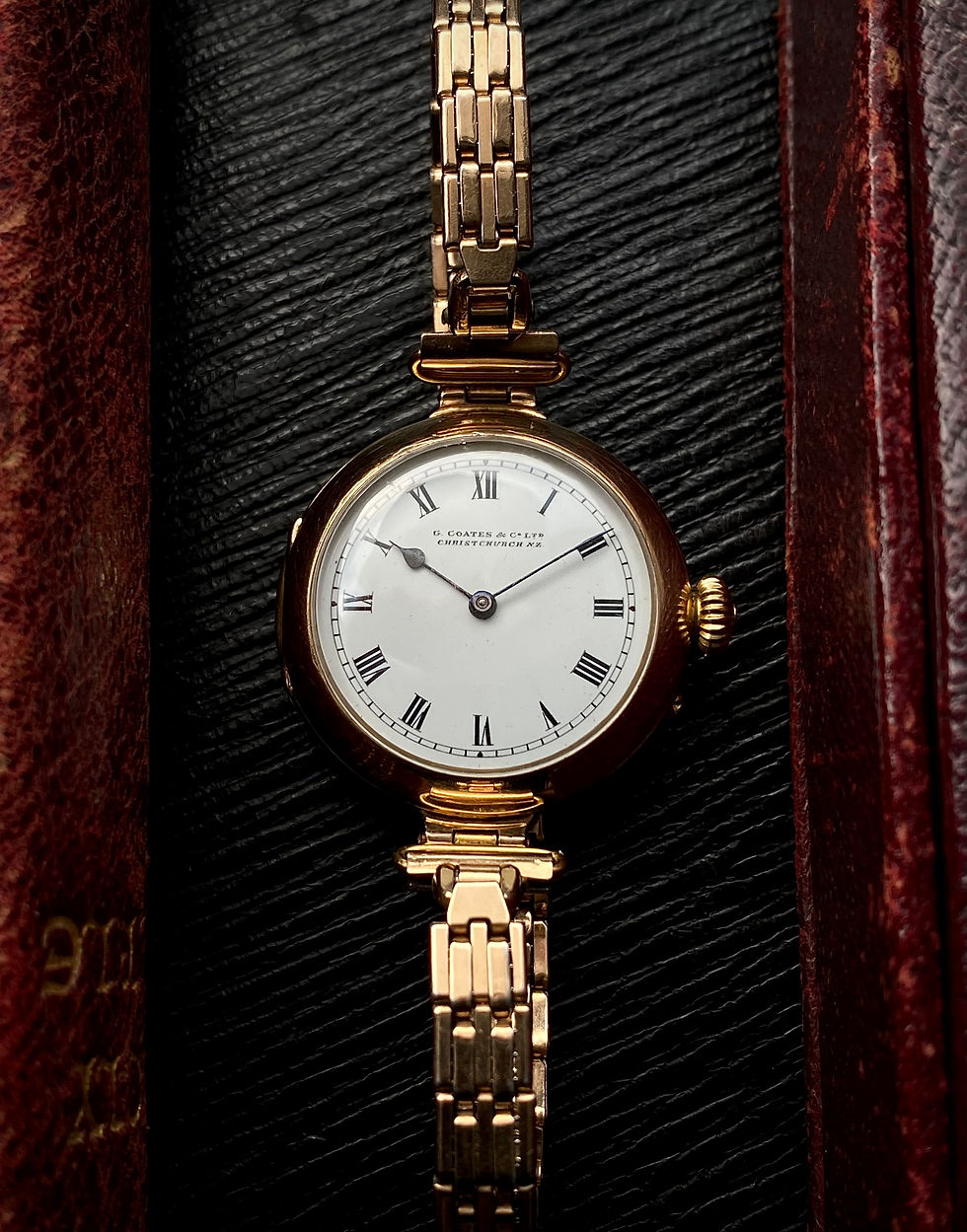 Thumbnail: 1913 Rotherhams English Lever 9ct gold watch G Coates & Co Ltd Christchurch NZ