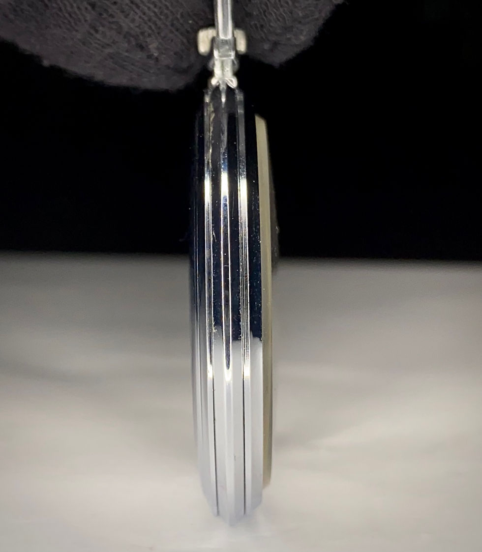 Thumbnail: 1930s Movado Art Deco chrome 44mm pocket watch ref 37142 cal 620N