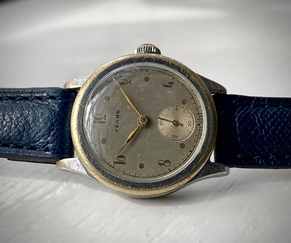 Thumbnail: 1930s Fears Bristol watch stylised Art Deco gold foil numerals, boxed serviced