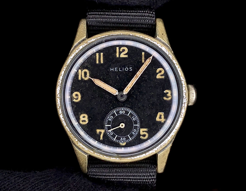 Thumbnail: 1940s WW2 Helios shock proof German Wehrmacht DH military watch with provenance