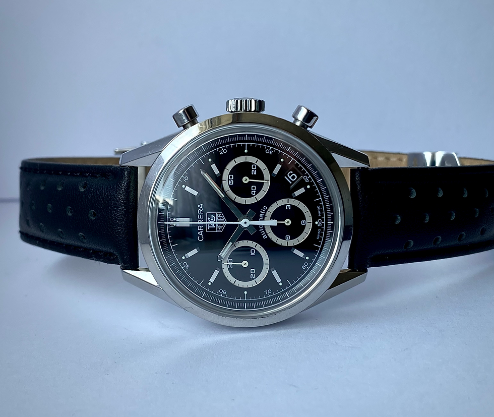 Thumbnail: 2000s Tag Heuer Carrera Chronograph Black dial calibre 17 CV2113-0 39mm Steel