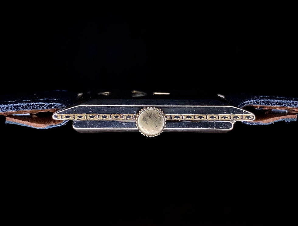 Thumbnail: 1932 Art Deco 9ct gold digital jump hour dress watch, FHF cal serviced