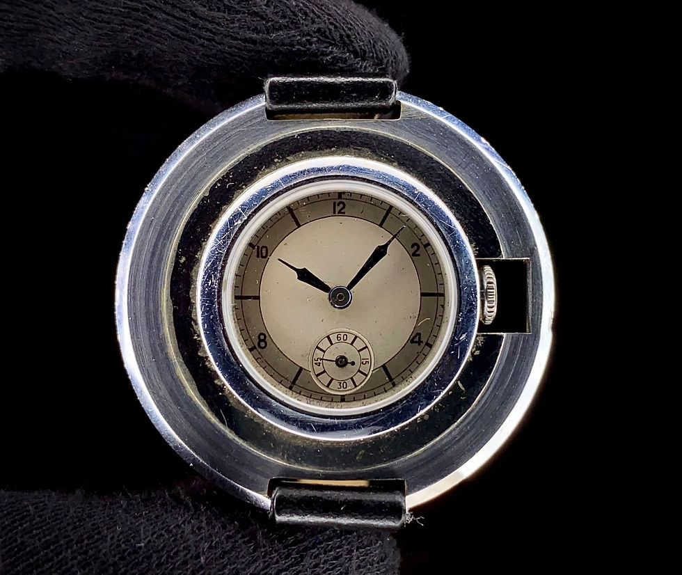Thumbnail: 1930s Art Deco UFO Disco Volante Oversized watch 42mm case, manual wind
