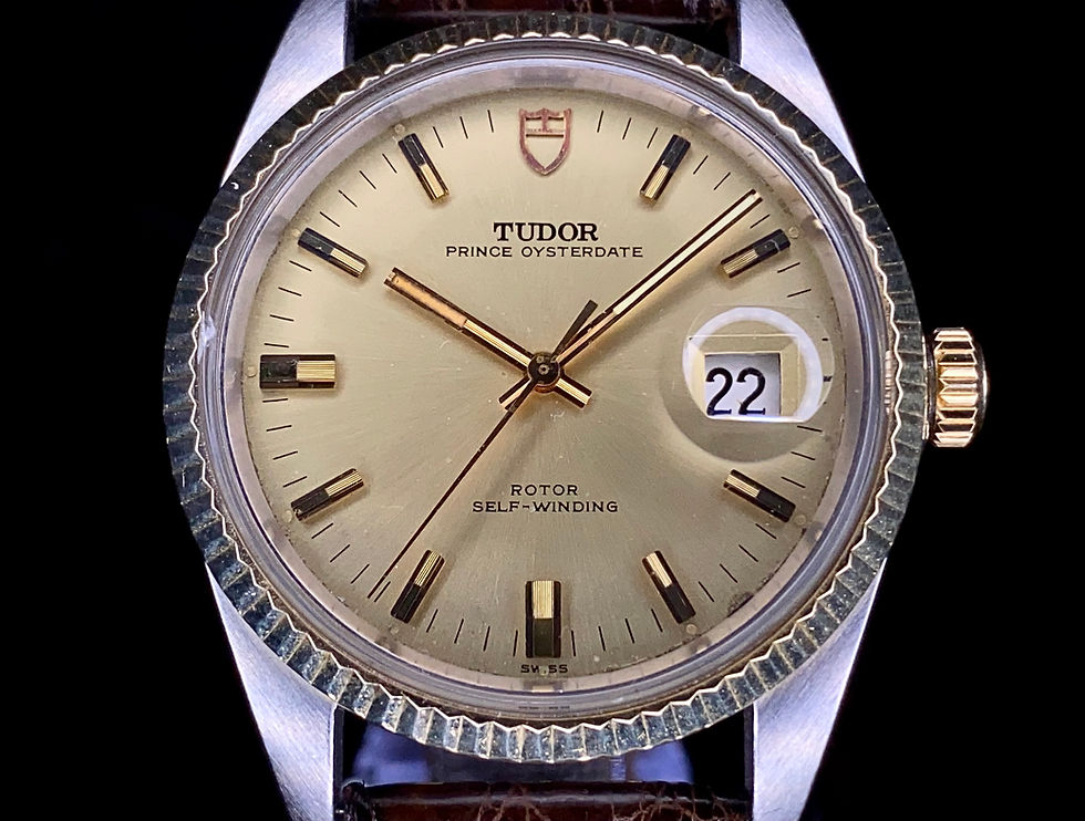Thumbnail: 1970 Tudor Prince Oysterdate Stainless 18k fluted bezel Jumbo 37.5mm Ref 7025/3