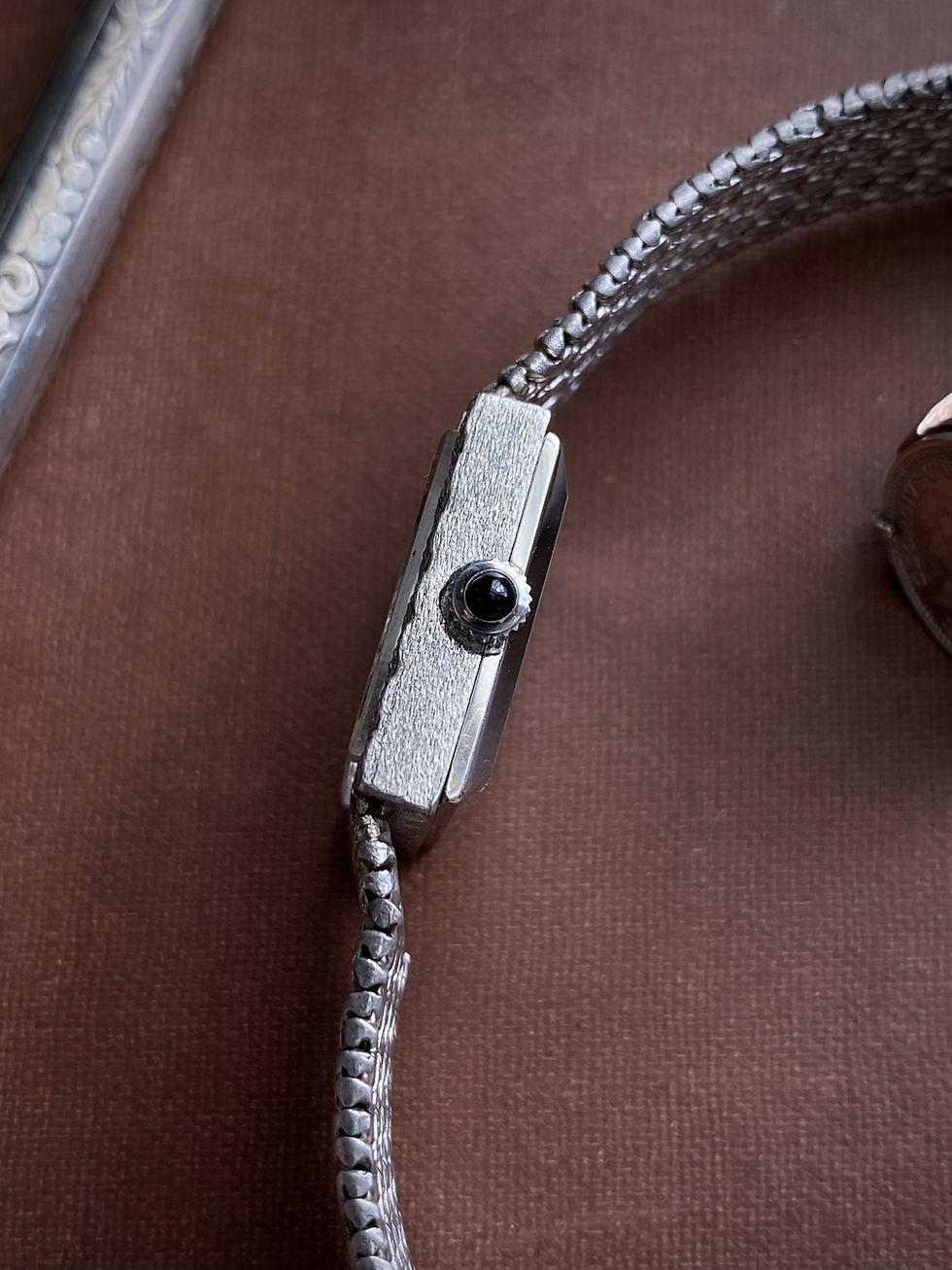 Thumbnail: 1976 Rolex Precision ref 2611 Steel case Herringbone mesh bracelet cal 1400