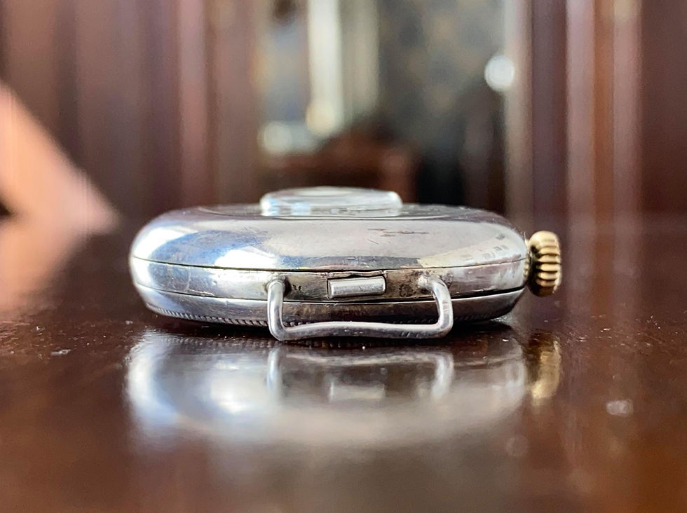 Thumbnail: 1917 Bulla Semi Hunter trench watch, silver cased 35mm, military style, original