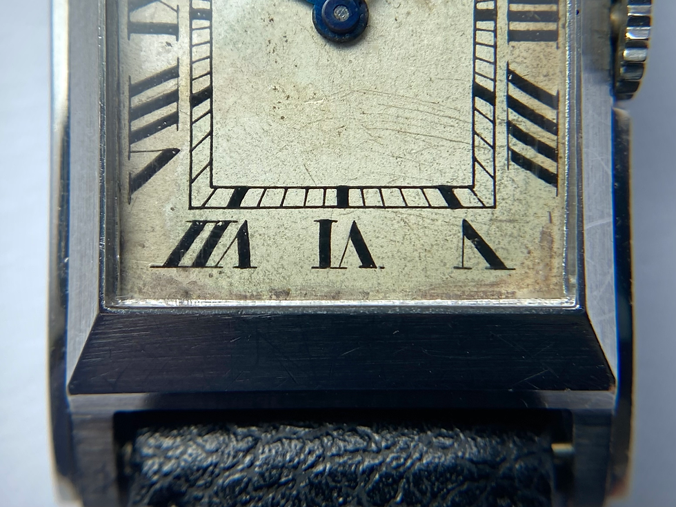 Thumbnail: 1940 Jaeger-LeCoultre Uniplan Steel Rectangular watch, Roman numerals cal 413