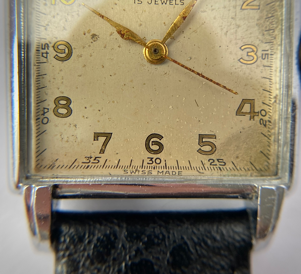 Thumbnail: 1950s Fears Bristol England square fancy lug tank style watch manual wind