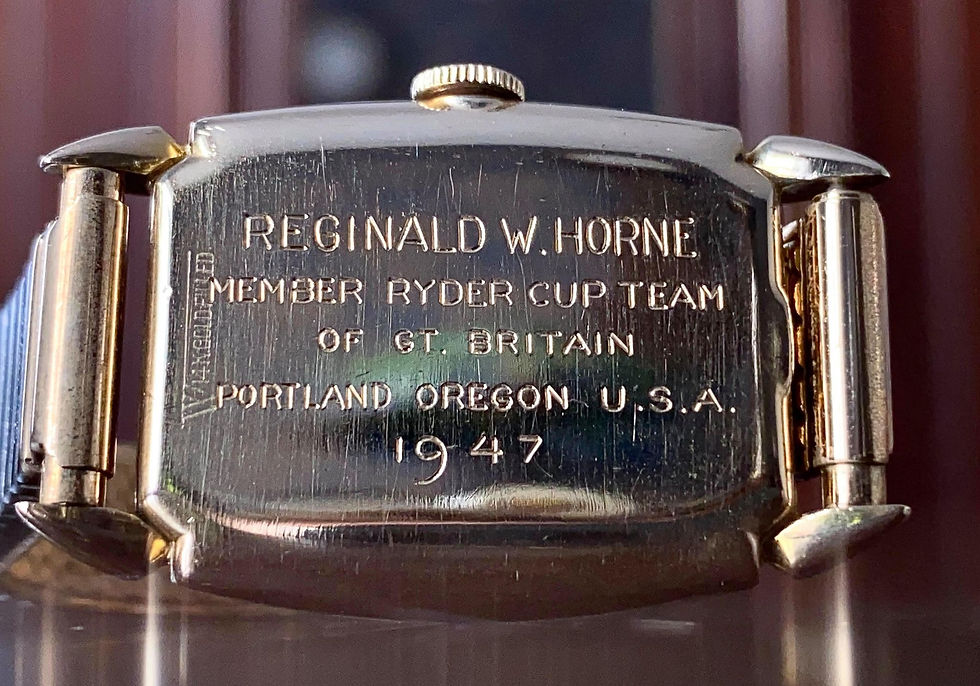 Thumbnail: 1940s Lord Elgin watch, Property of Golfer Reginald Horne RyderCup 1947 engraved