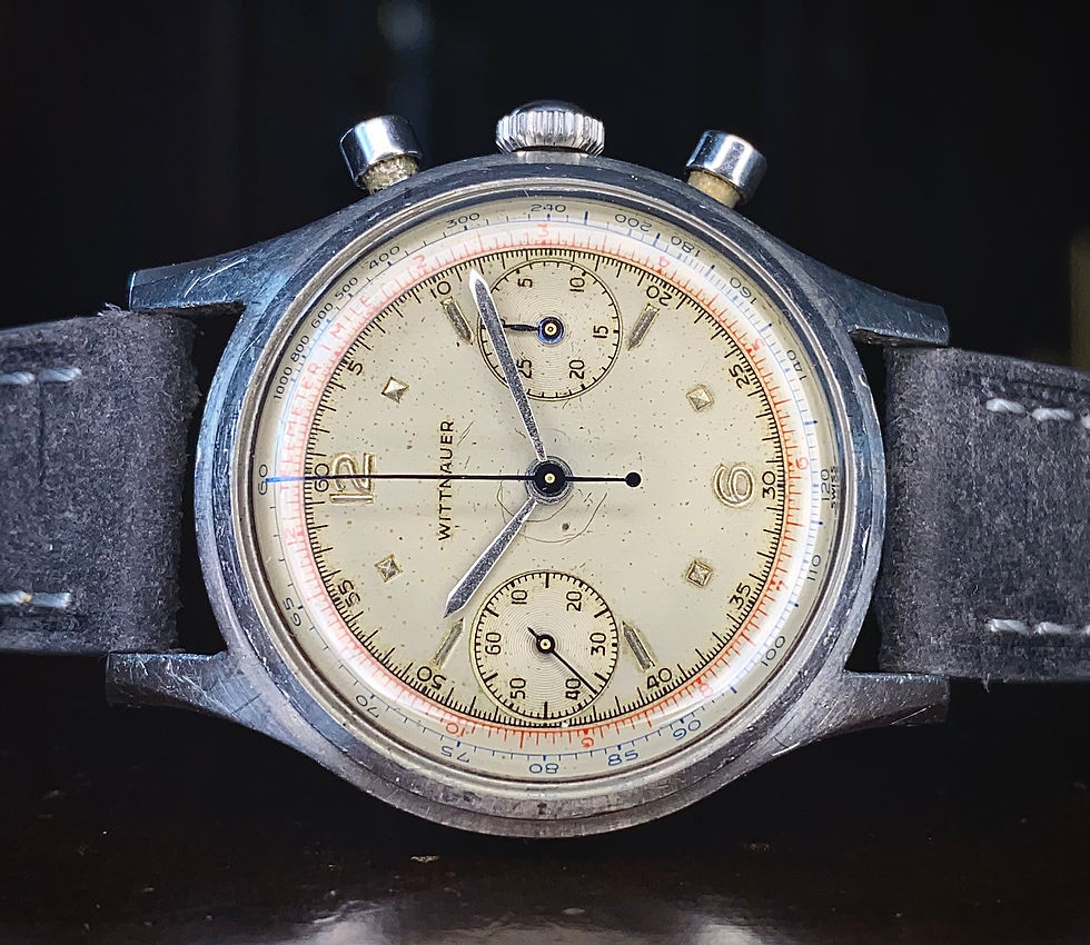 Thumbnail: 1950s Wittnauer Chronograph watch, Stainless Steel, Venus 188 serviced