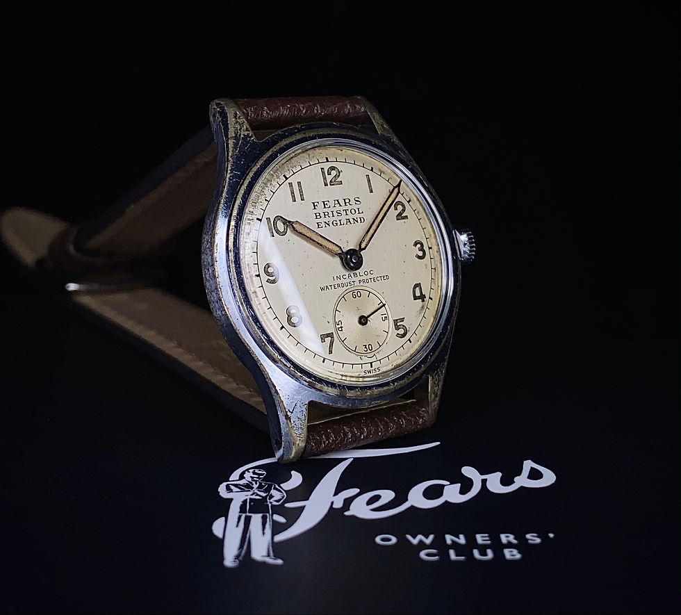 Thumbnail: 1940s Fears “Streamline” model A1549, with Seeland Watch Co. movement