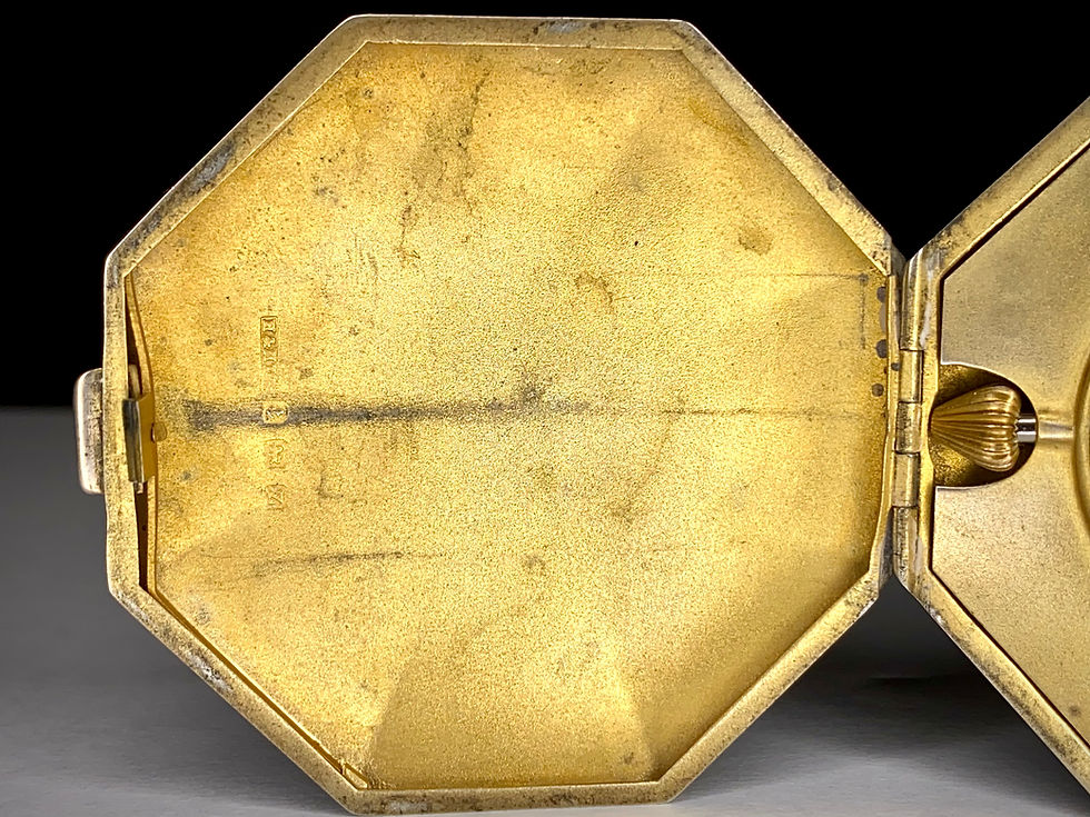 Thumbnail: 1924 Art Deco Hasset & Harper Ltd 55mm Silver Octagonal travel desk bag watch