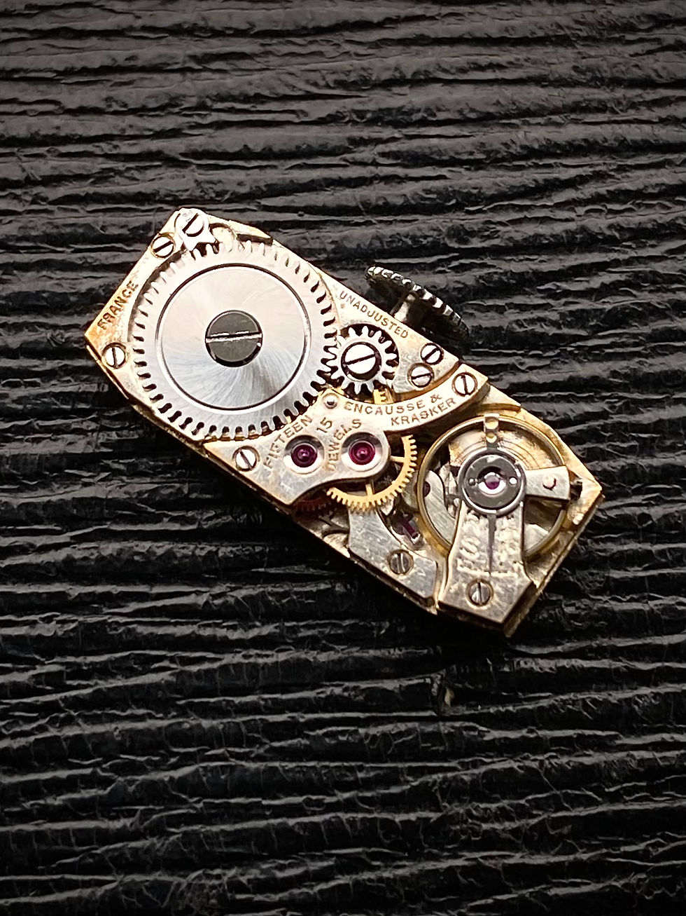 Thumbnail: 1930s Boucheron London Ladies watch 8146 wooden lugs by Encausse & Krasker