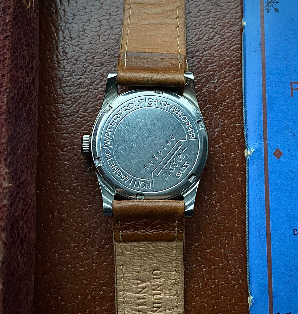 Thumbnail: 1942 Tissot Antimagnetique Salmon & champagne Sector dial watch Tissot 27-3