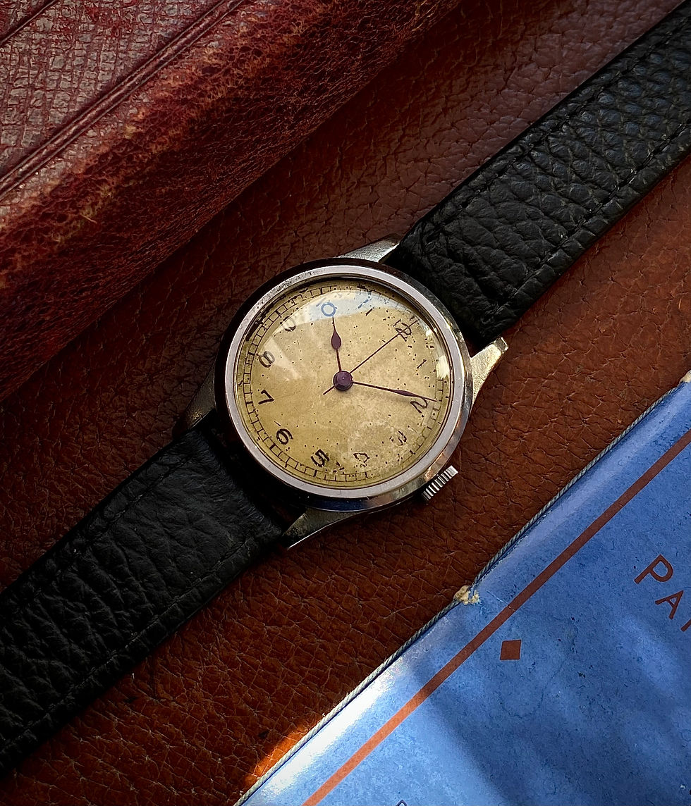 Thumbnail: 1940 Ebel 6B/159 Air Ministry WW2 RAF issue Pilot watch Dennison 12322 case