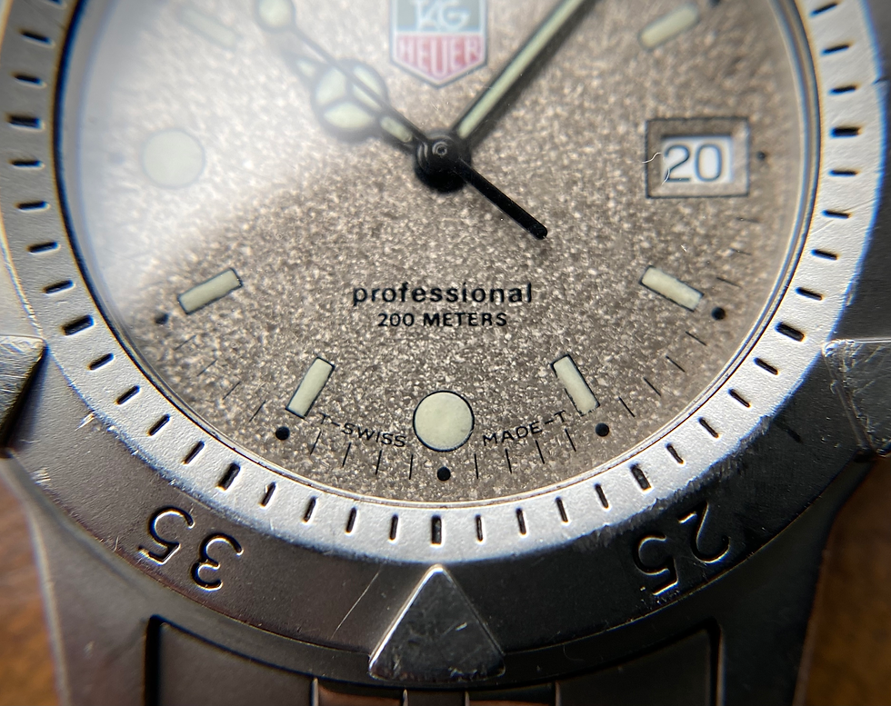 Thumbnail: 1990s Tag Heuer Professional 1500 37mm Granite dial watch ref WD1211-K-20