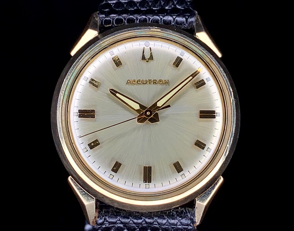 Thumbnail: 1963 Bulova Accutron 412 Rear set, 10K gold filled 214 movement box strap buckle