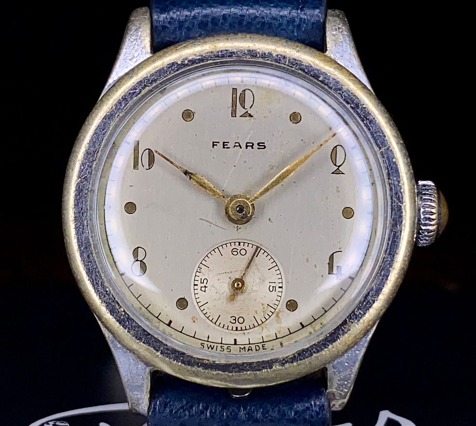 Thumbnail: 1930s Fears Bristol watch stylised Art Deco gold foil numerals, boxed serviced