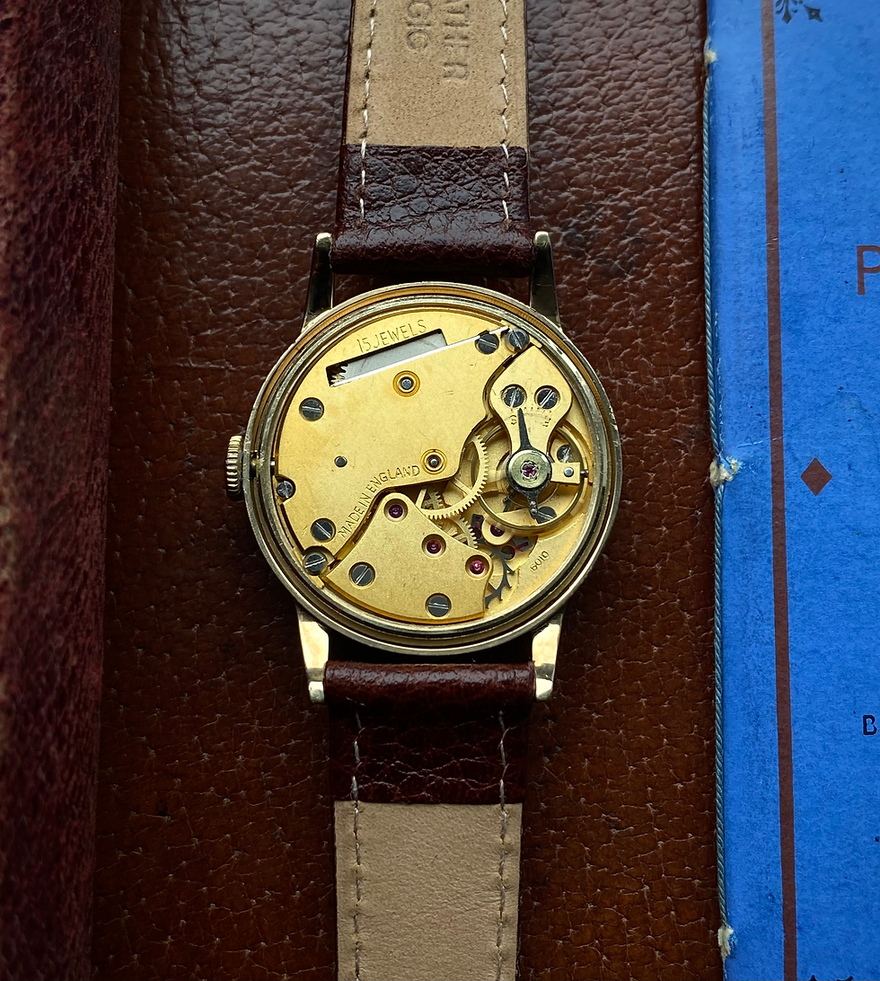 Thumbnail: 1960 Smiths Deluxe shockproof 9k gold watch cal 6010 British Rail Western Region
