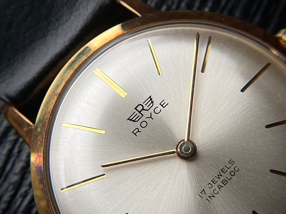Thumbnail: NOS 1960s Rone dress watch gold plated case silver sunburst dial AS 1690/92