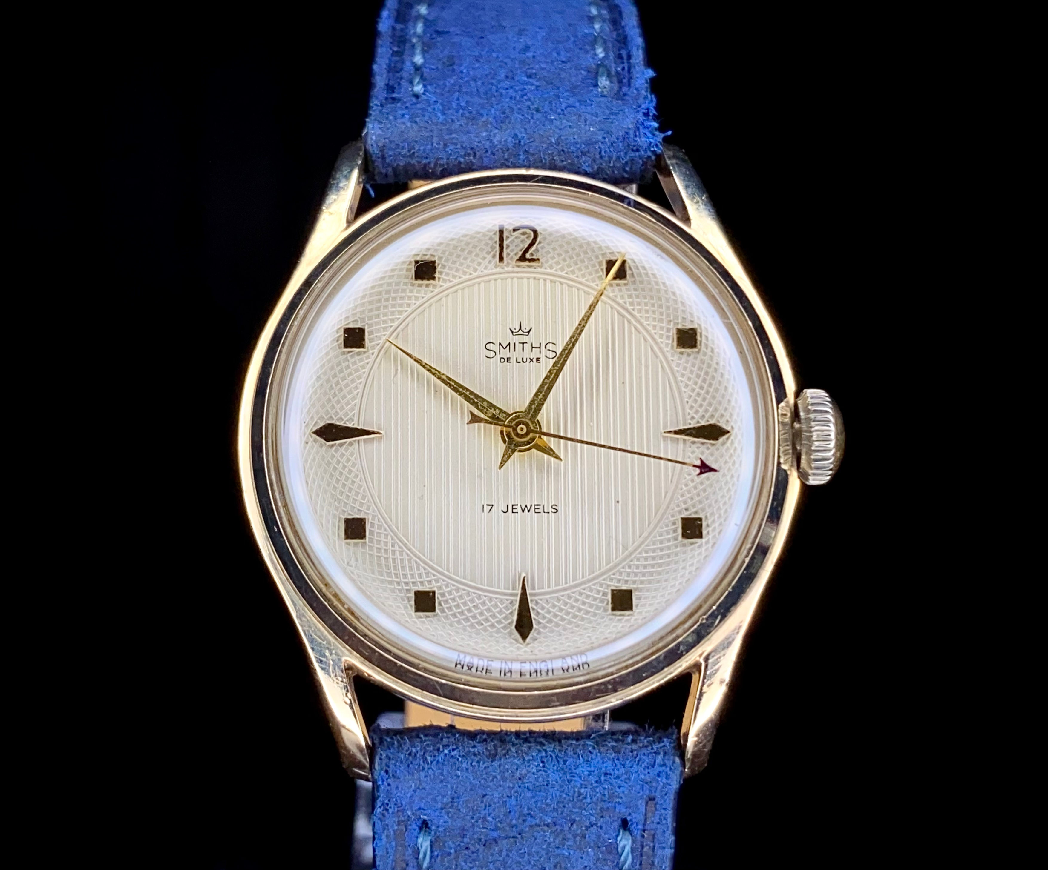 1950s Smiths deluxe 9ct gold watch cal 27.CS Bristol engraved Dennison Ref 12897