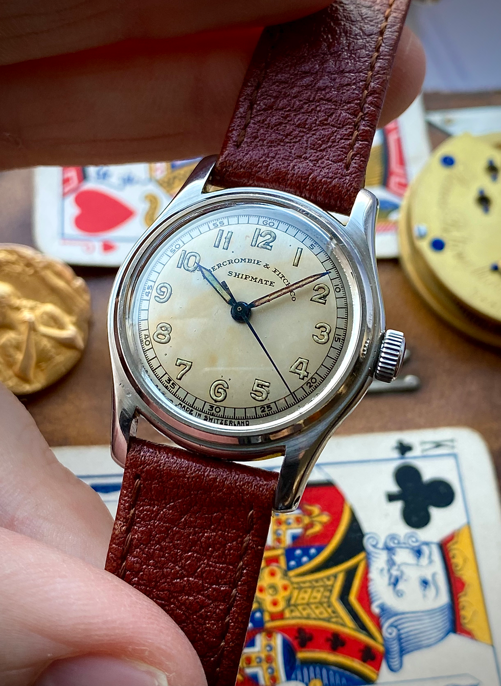 Thumbnail: 1950s Abercrombie & Fitch Co Shipmate Steel shockproof tool watch ETA 1080