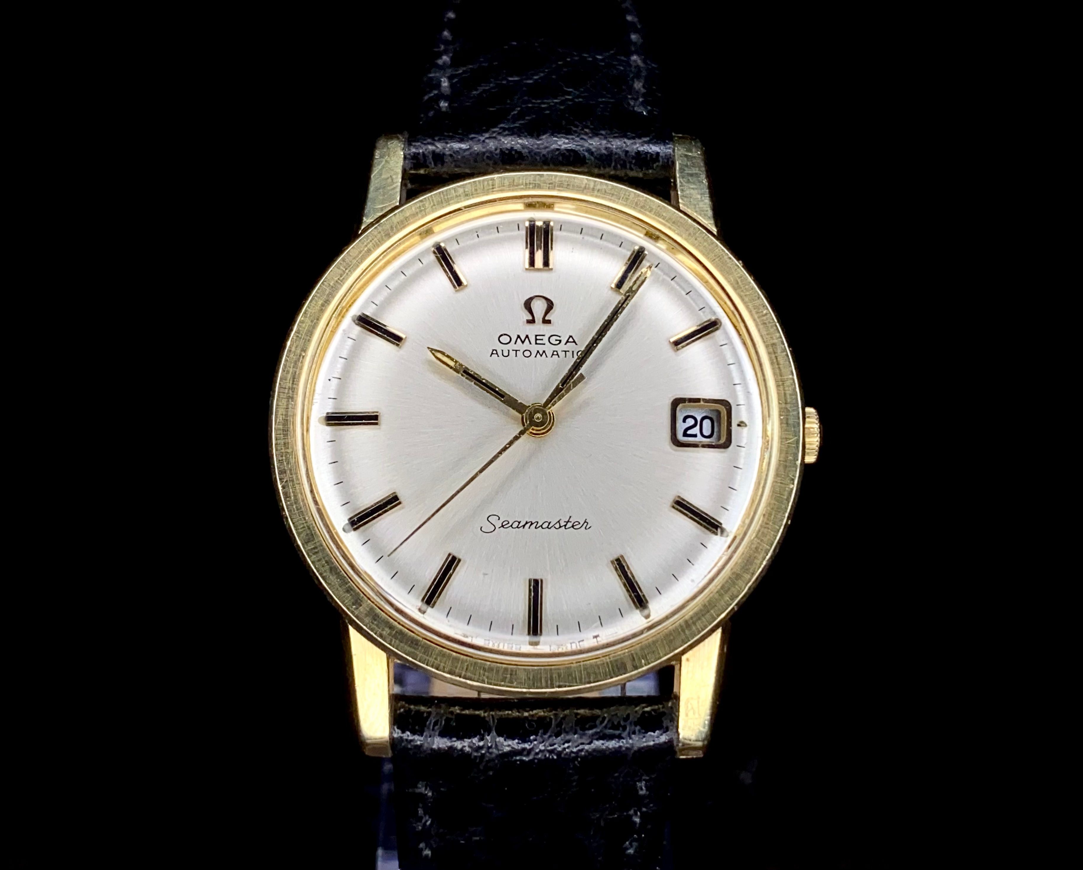 1968 Omega Seamaster Gold capped sunburst bezel Steel Ref 166.003 cal 565