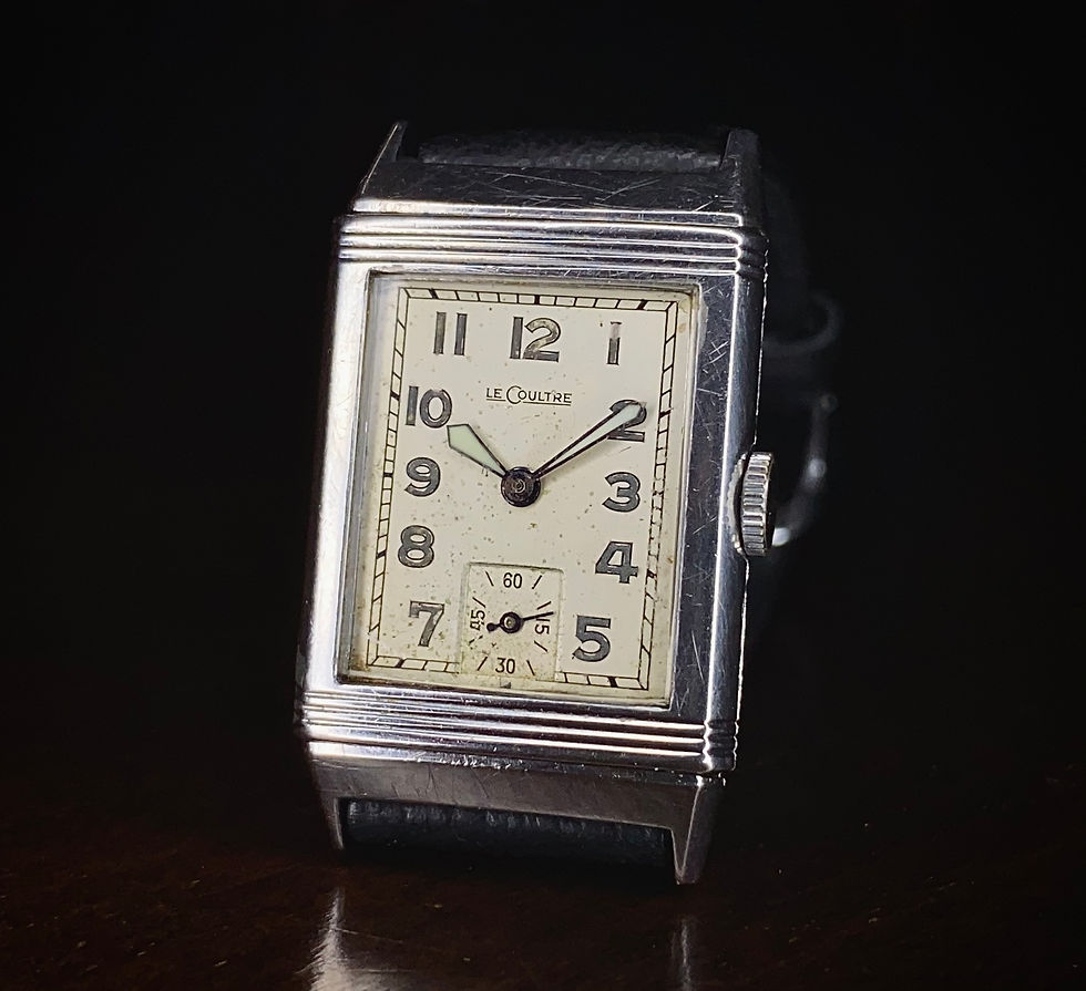 Thumbnail: 1934 Early LeCoultre Reverso Art Deco watch, cal 410 movement serviced