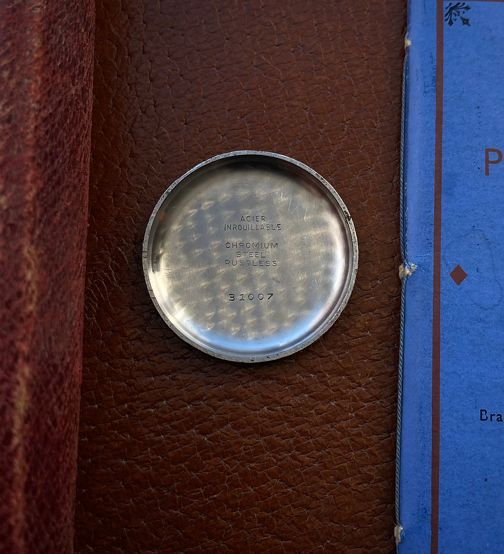 Thumbnail: 1920s Enamel dial Monopusher chronograph watch Lemania 13CH movement