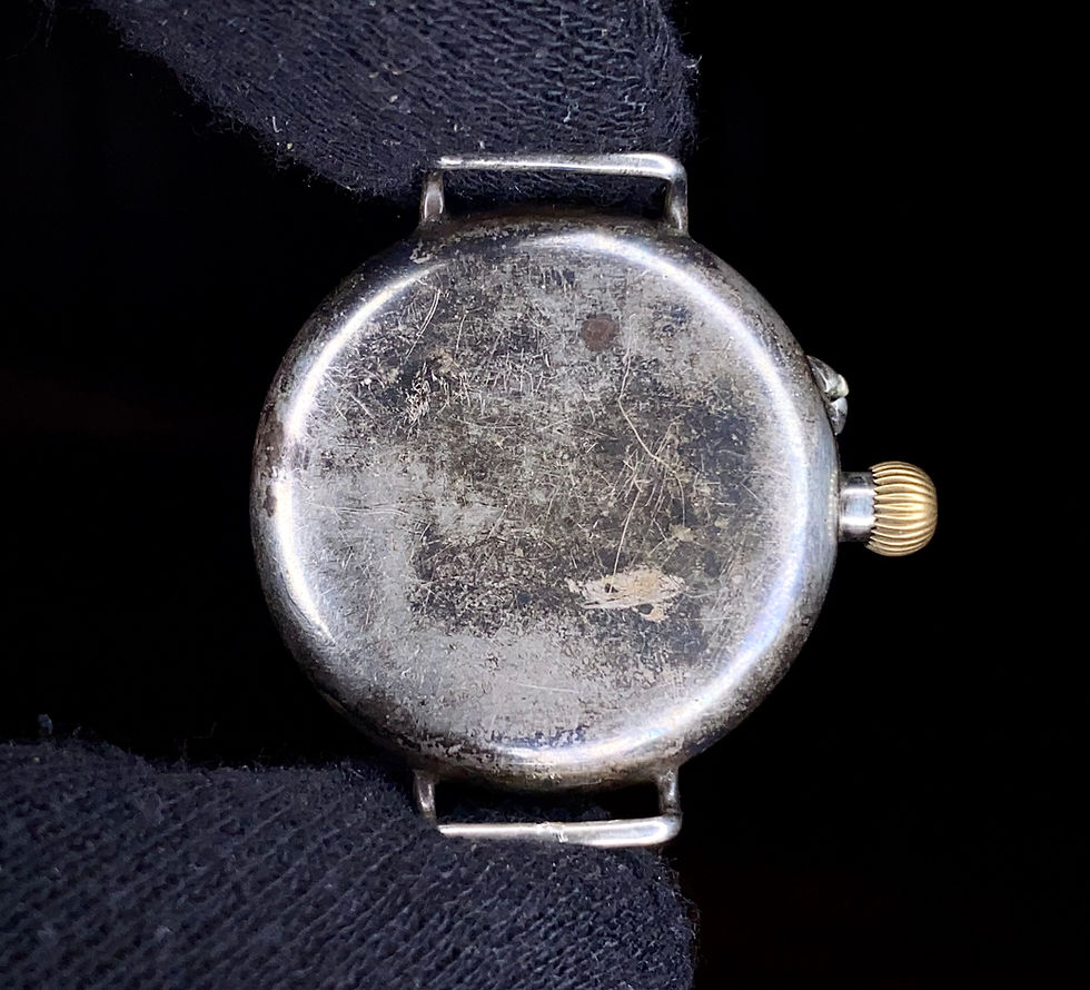Thumbnail: 1920 Arthur George Rendell 30mm Borgel Silver Trench watch Fontainemelon calibre
