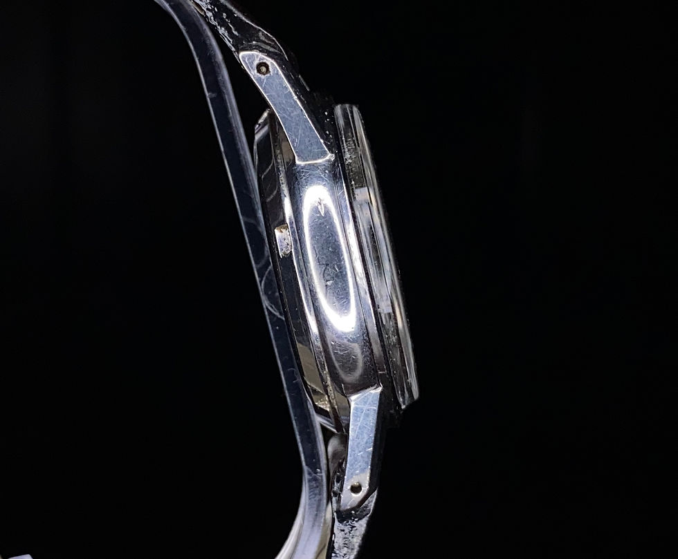 Thumbnail: 1950s Vixia bidynator Waffle dial stainless steel facetted lug watch Felsa 690