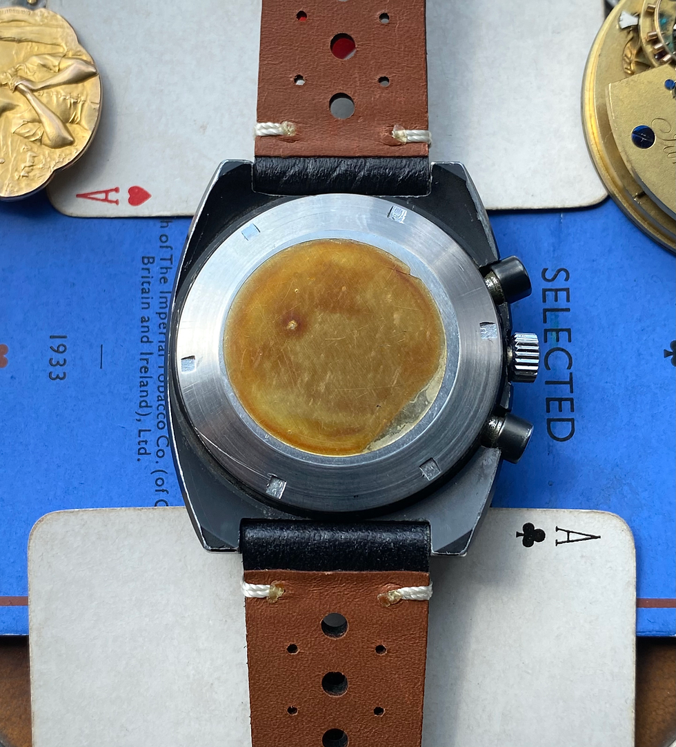 Thumbnail: 1974 Lemania Chronograph 5012 Philip Morris McLaren F1 team watch Aluminium PVD 