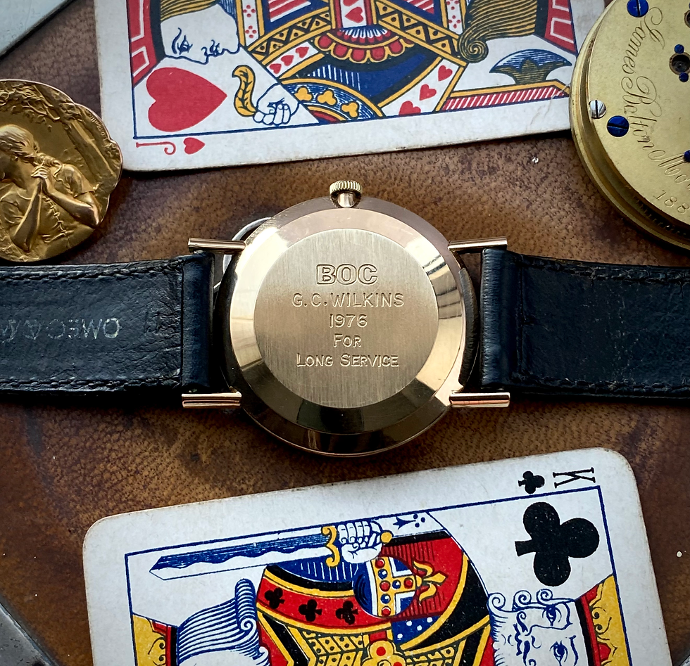 Thumbnail: 1972 9ct Omega Geneve Date watch ref 1061 1325017 silver dial cal 1030