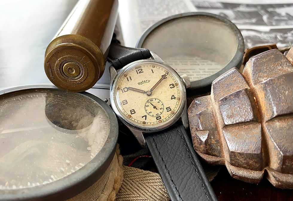Thumbnail: All original, 1940s Rotary ATP WW2 Military issue watch, rare example unmolested