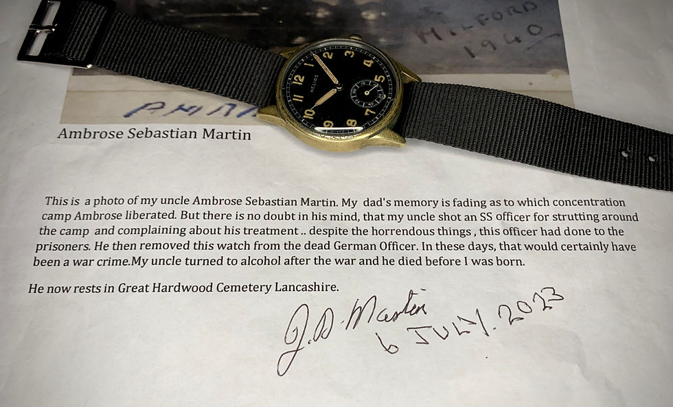 Thumbnail: 1940s WW2 Helios shock proof German Wehrmacht DH military watch with provenance
