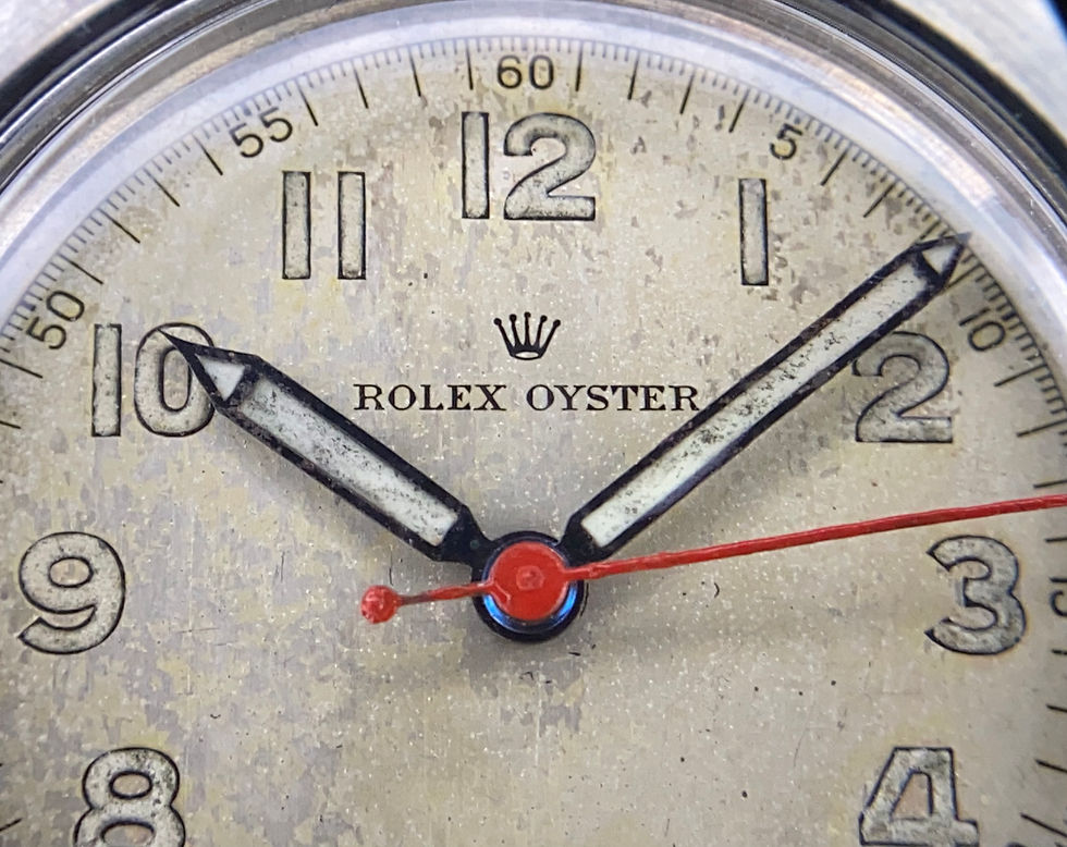 Thumbnail: Rare 1940s Vintage Rolex Oyster Ref 4444, Scooped bezel, original, Serviced