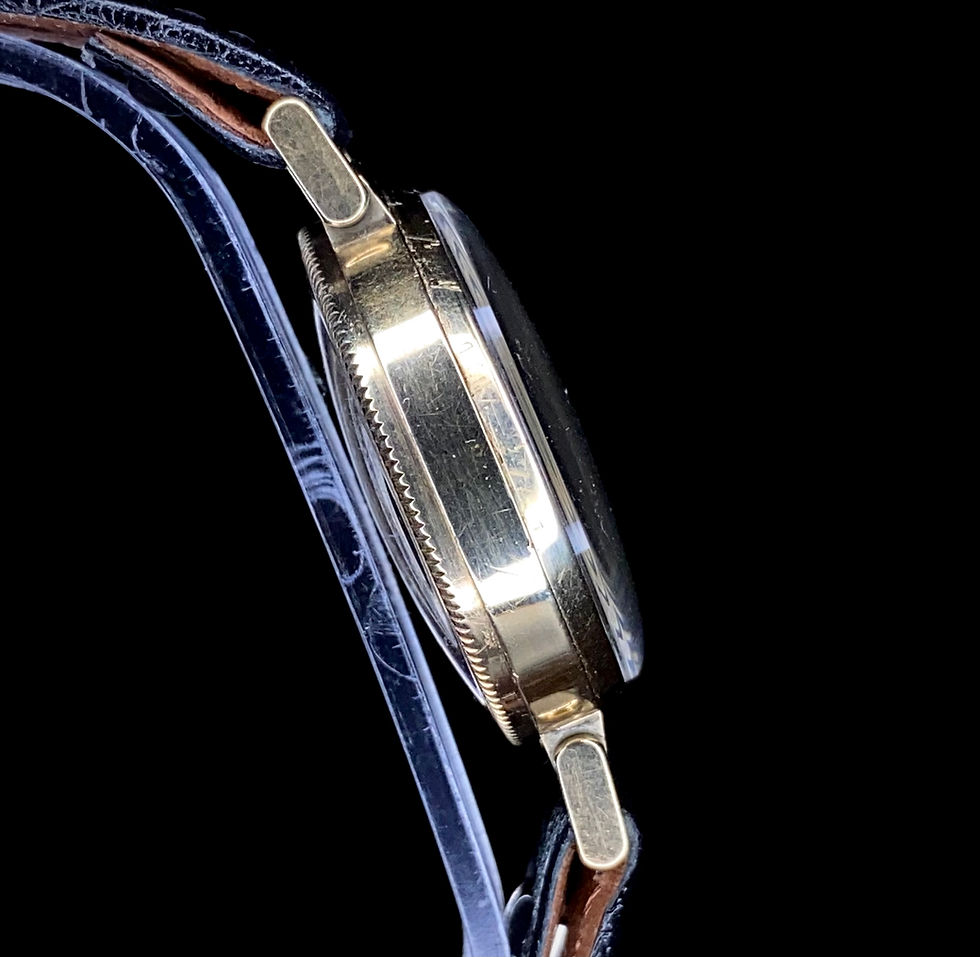 Thumbnail: 1947 Longines 9ct Gold flexible lug watch, EBE case, cal 12.68N, Rare model