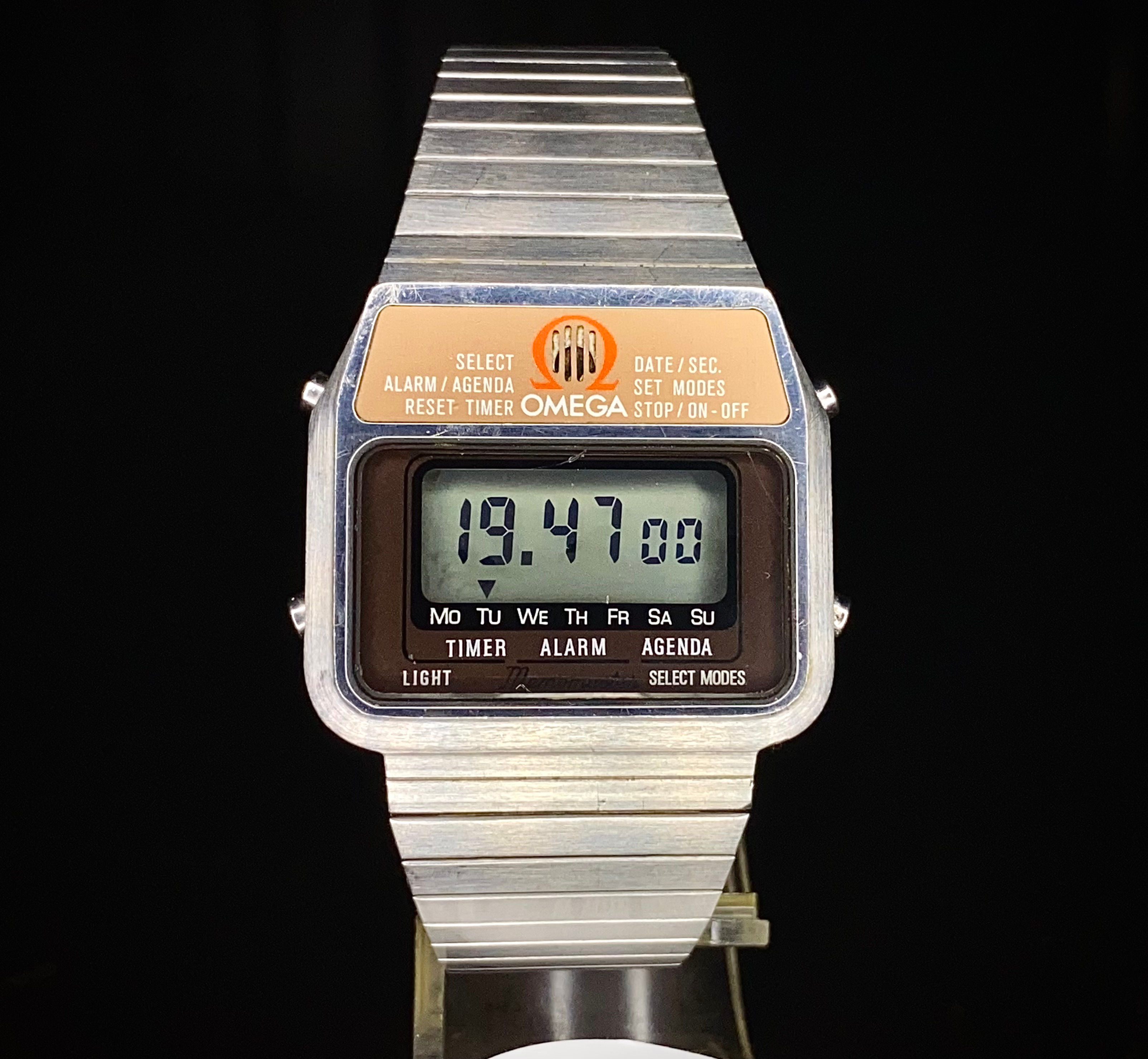 1980 Omega Memomaster LCD Electronic Digital Alarm watch Ref ST 382.0801 working