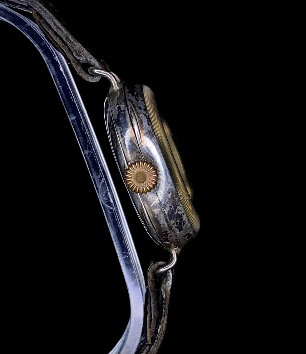 Thumbnail: 1900s Dimier Freres & Co Silver left-handed trench watch enamel dial