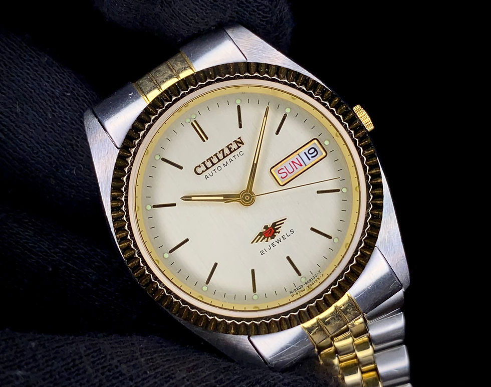 Thumbnail: 1990 Citizen Eagle 7 Automatic Day Date Two tone Datejust style Ref 4-R02106 RC
