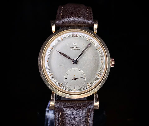 1947 Omega Fab Suisse 18ct pink rose gold fancy lug dress watch French market | Bold Timepieces 1947 Omega Fab Suisse 18ct pink rose gold fancy lug dress watch French market | Bold Timepieces