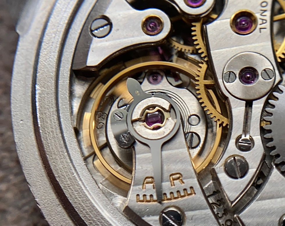 Thumbnail: 1950s IWC black dial stainless steel dress watch, IWC cal 89, Refurbished dial