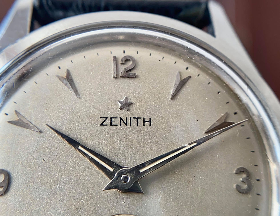 Thumbnail: 1959 Zenith dress watch, stainless 36mm case, cal. 126-6 movement, Arabic 9,12,3