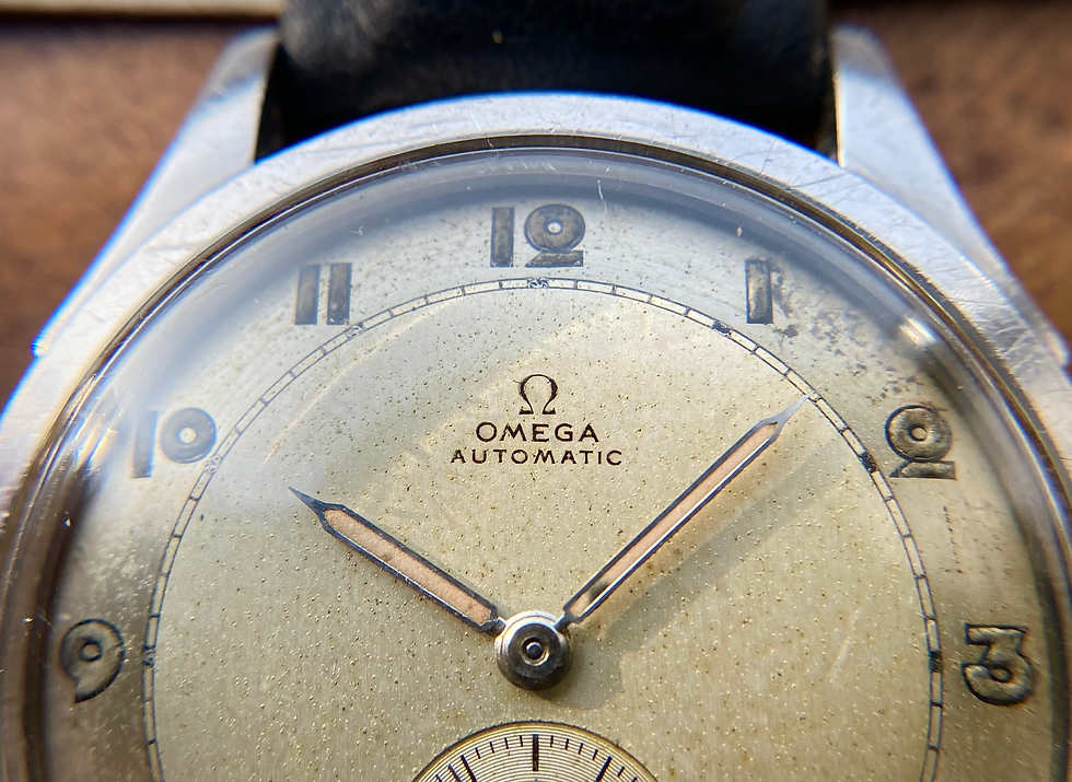 Thumbnail: 1944 Omega Stainless Steel 35mm Bumper Automatic ref 2374/2 cal 30.10 R.A