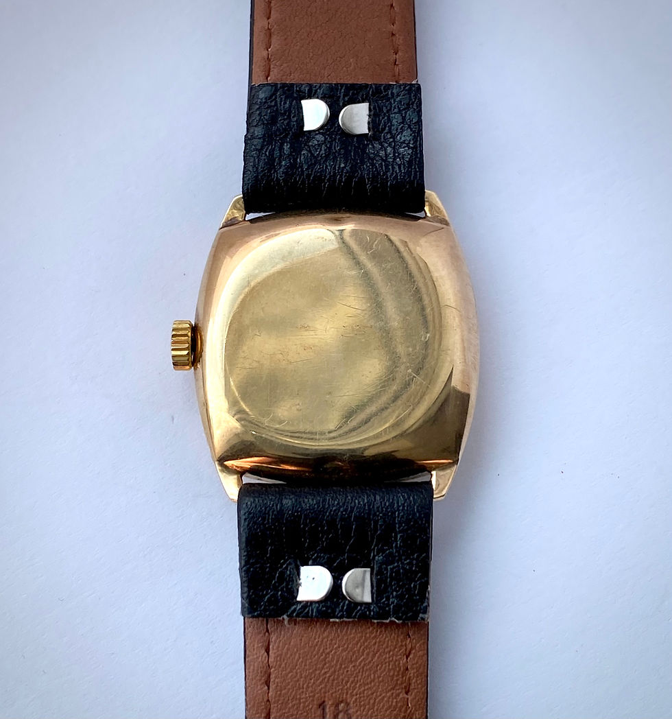 Thumbnail: 1957 Audax 9ct gold cushion case watch applied numerals, Venus 180 serviced
