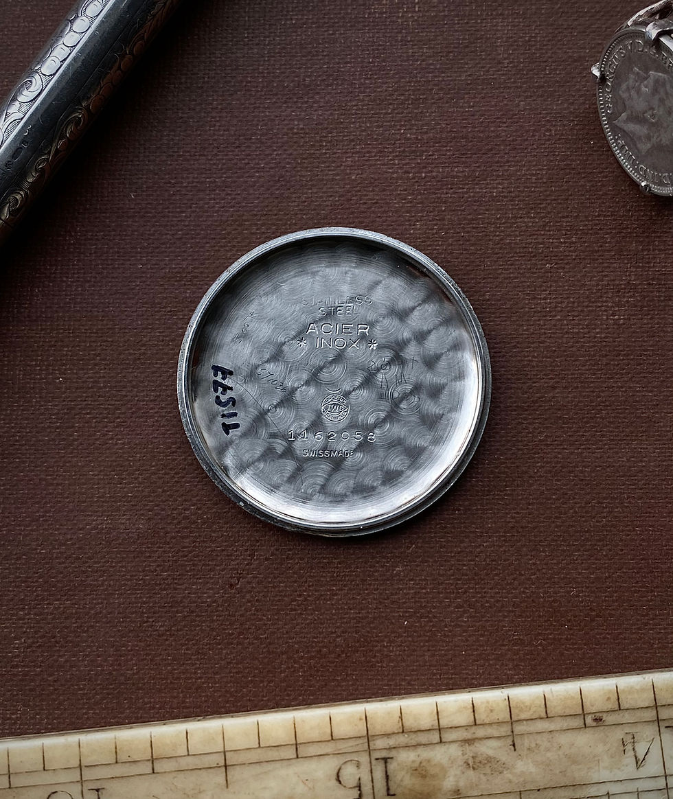Thumbnail: 1948 IWC Miliary style steel cased luminous Arabic central seconds watch cal 89