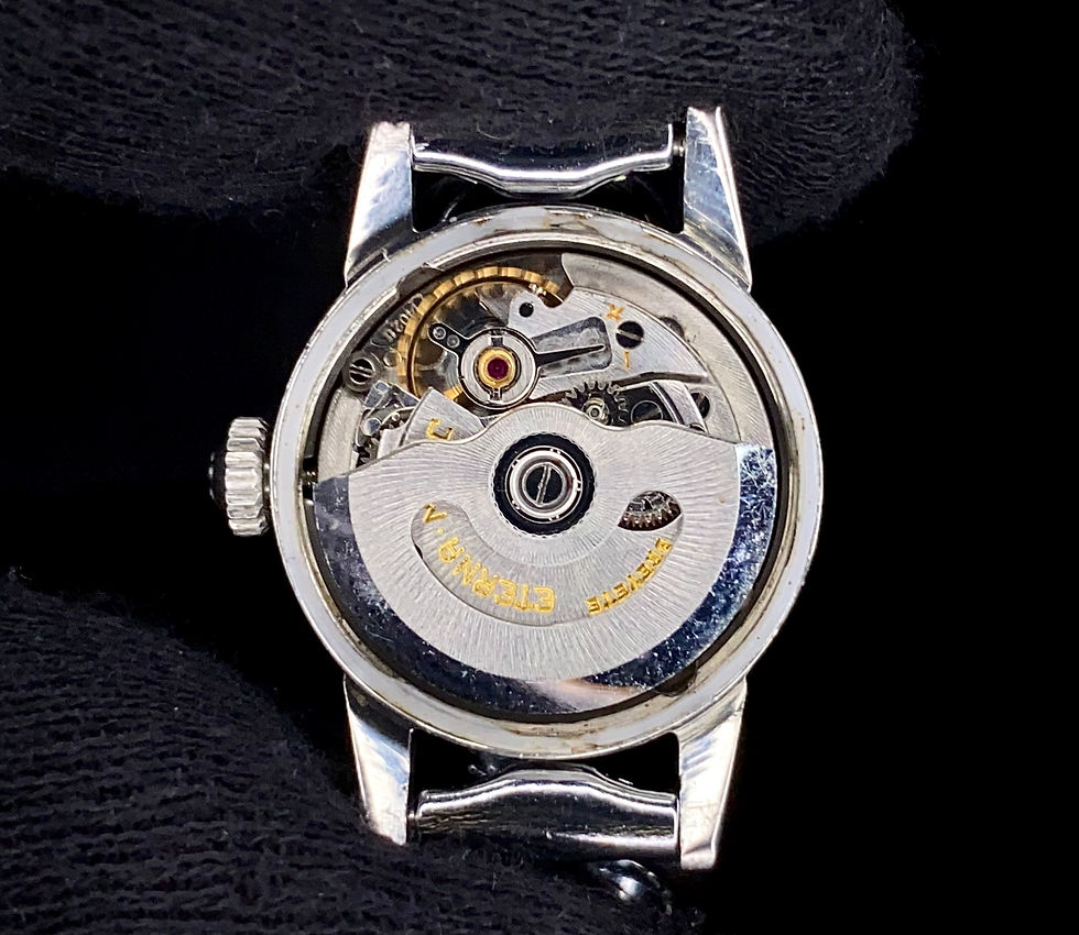 Thumbnail: 1957 Eterna-Matic Stainless automatic ladies watch cal 1402U, Clewco bracelet